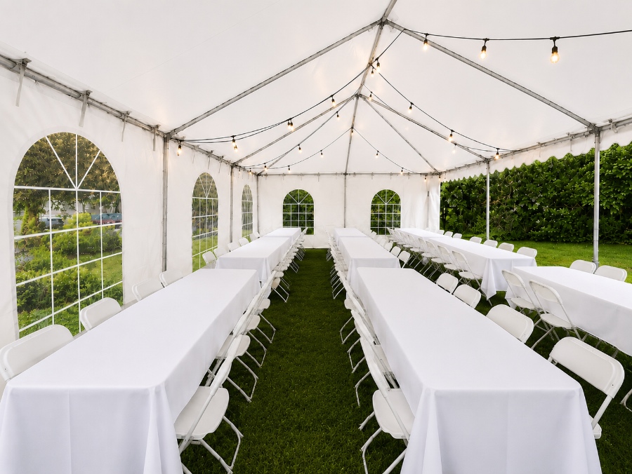 20 x 30 frame tent with sidewalls