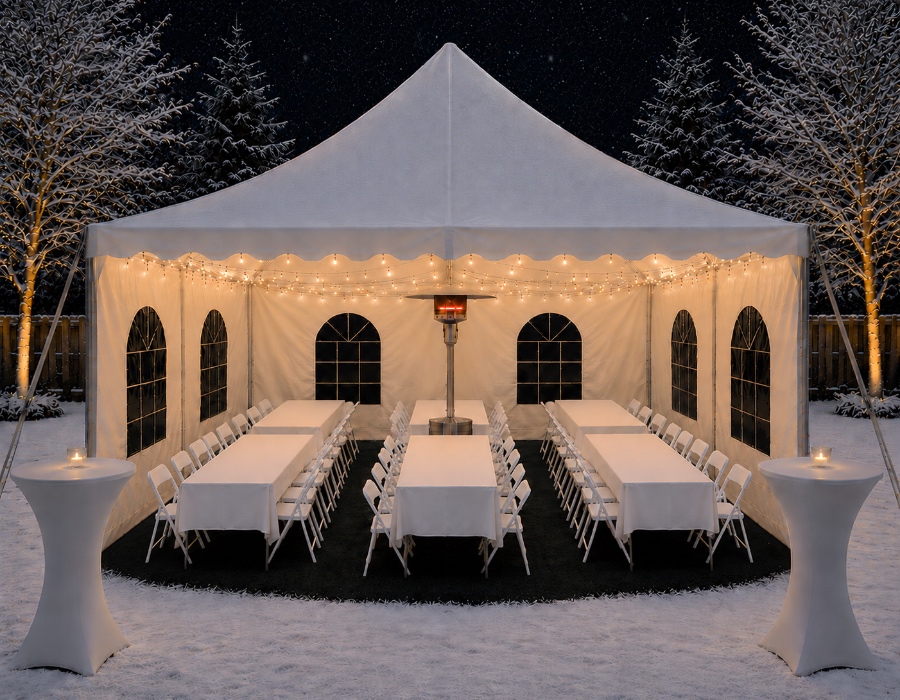 20 x 20 heated party tents for rent