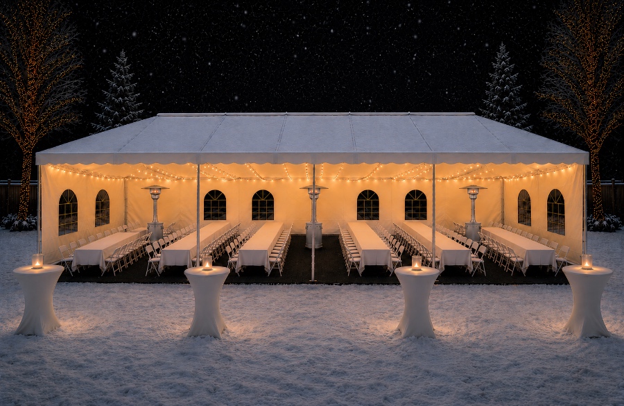 20 x 40 Heated tent for rent
